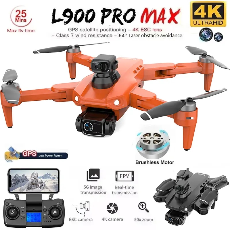 L900 Pro MAX GPS Drone 4K Prof - Fpv Brushless Rc Drone 4K recension och pris