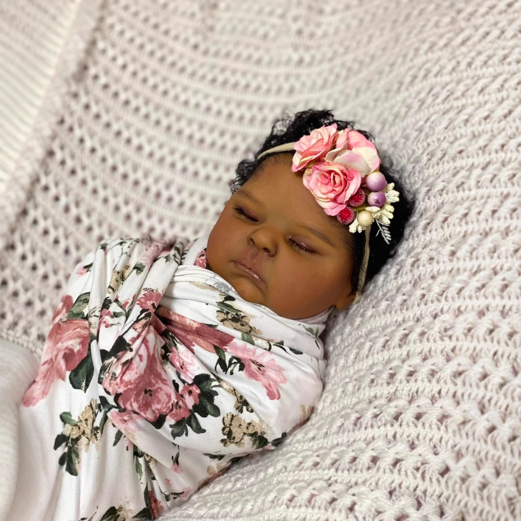 Dark Skin peaches 19 Inch Life - Reborn Baby Doll Silicone Realistic recension och pris