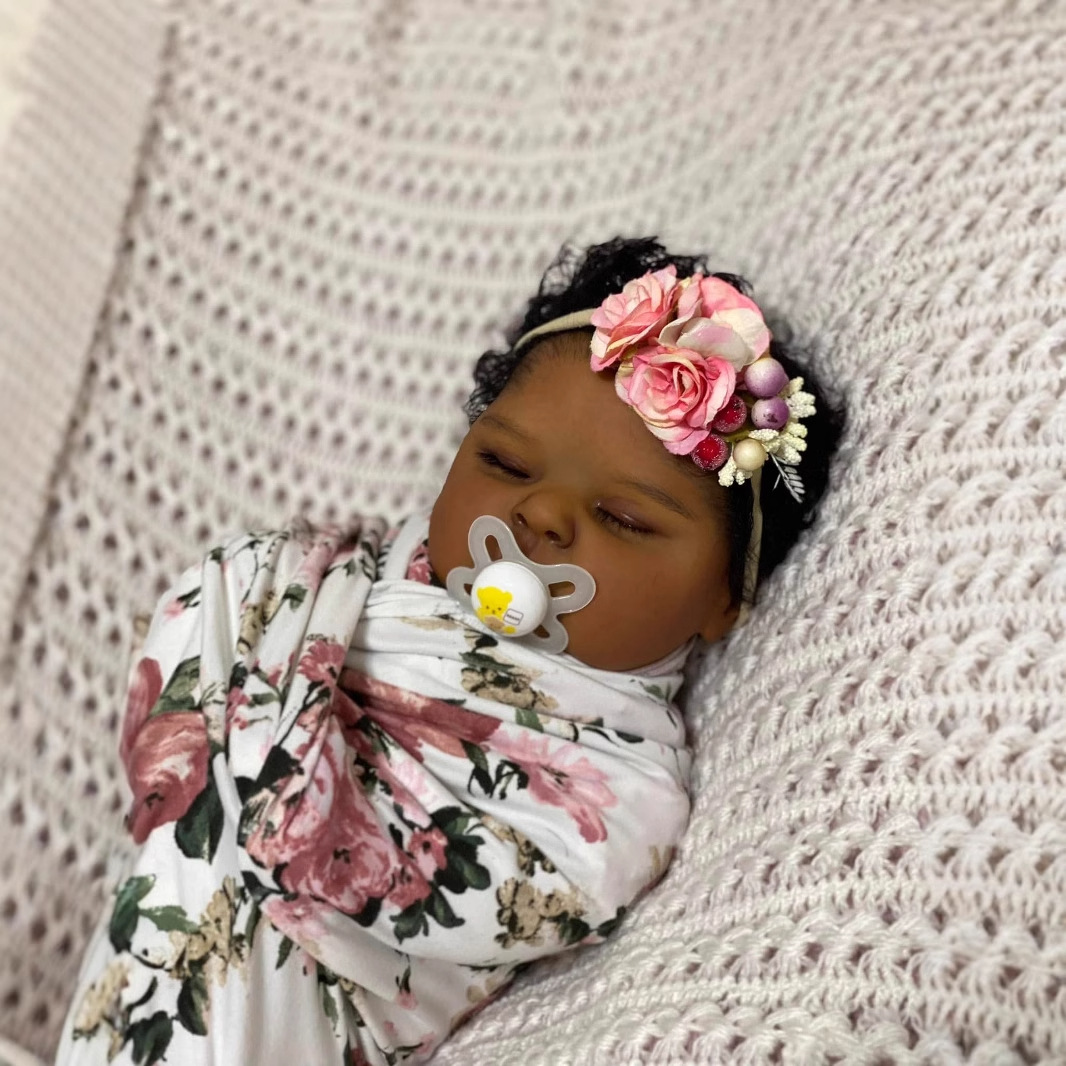 Dark Skin peaches 19 Inch Life - Reborn Baby Doll Silicone Realistic recension och pris